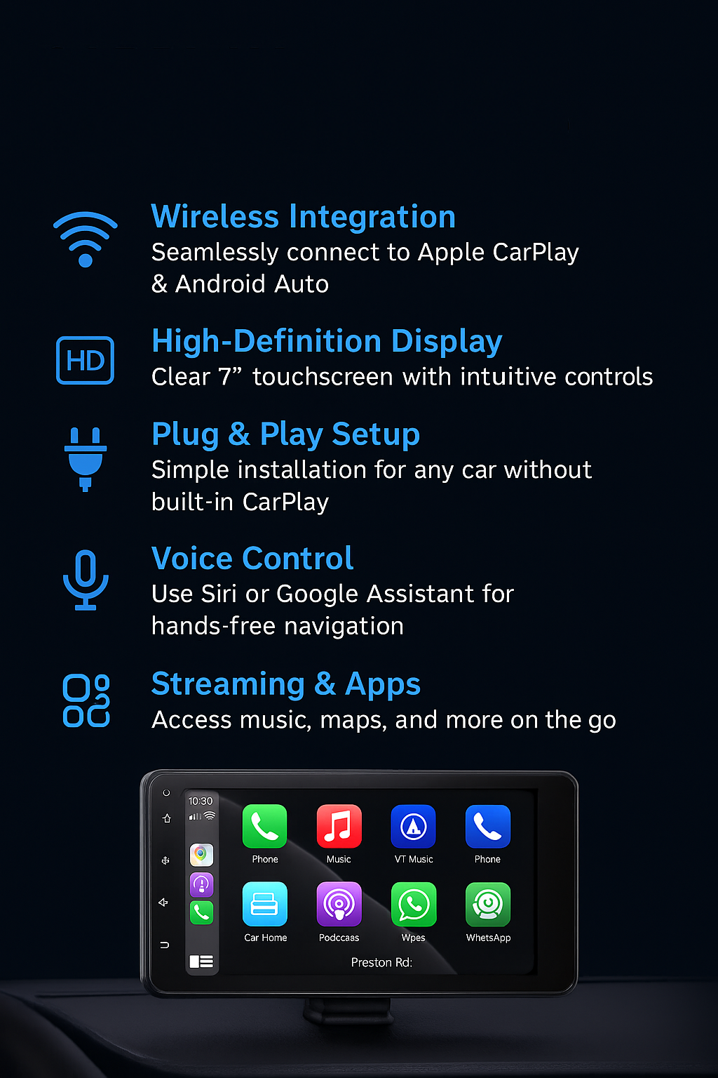 CarPlay Touchscreen Pro – Plug & Play Car Adapter